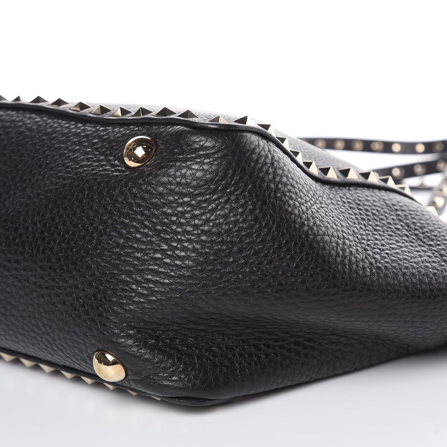 Alce Printed Calfskin Medium Rockstud Tote Black