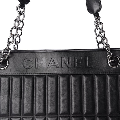Chanel Calfskin Vertical Quilted Lax Shoulder Bag Black 16 of 16