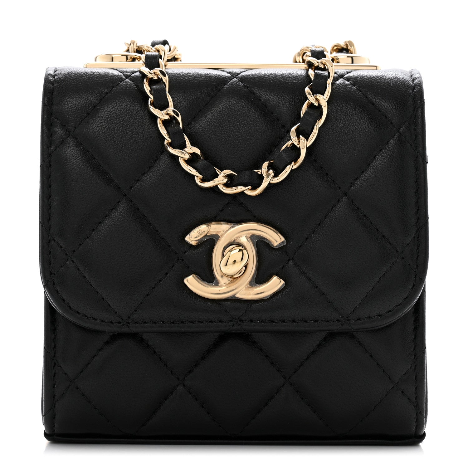 Chanel Lambskin Quilted Mini Trendy CC Clutch With Chain Black 1 of 12