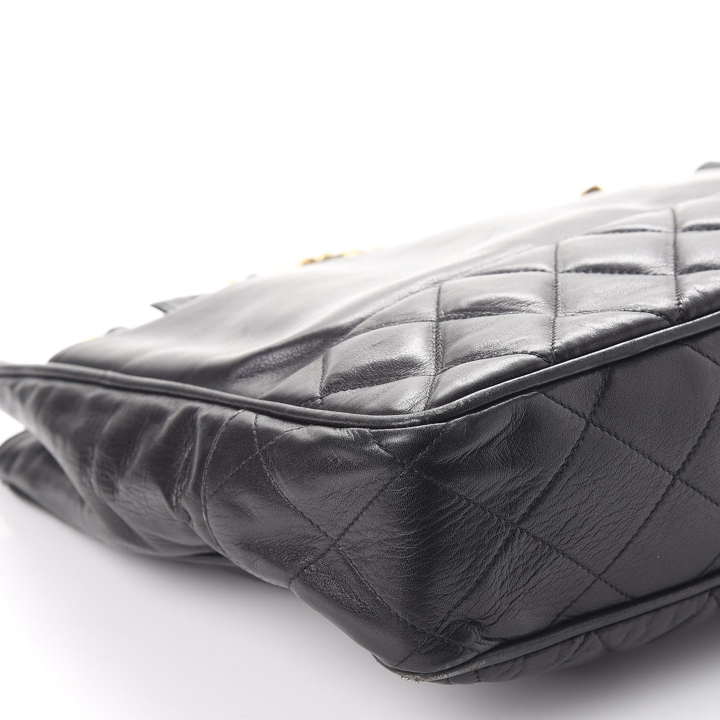Lambskin Quilted Shoulder Bag Black