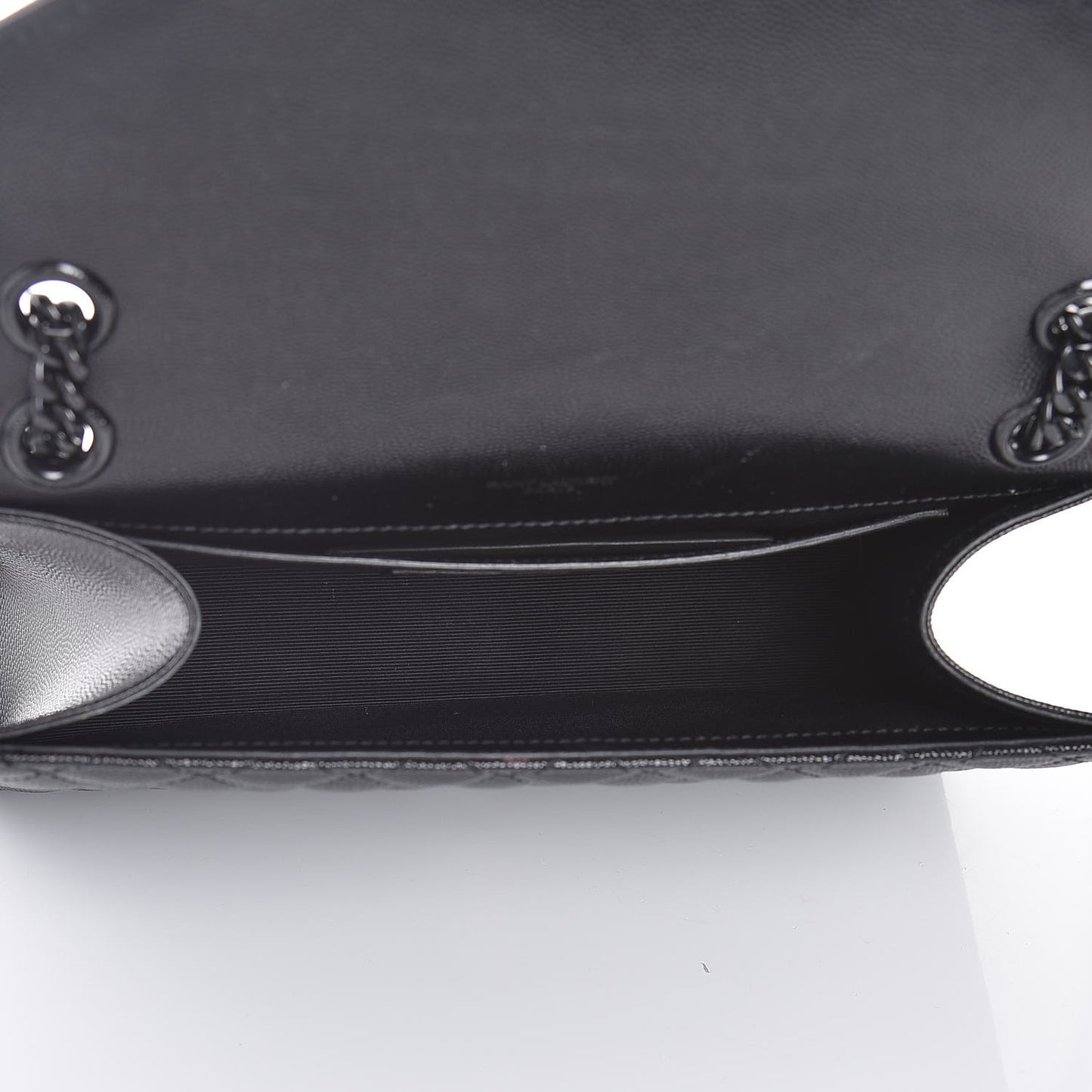 Grain De Poudre Textured Mixed Matelasse Triquilt Medium Monogram Satchel Black