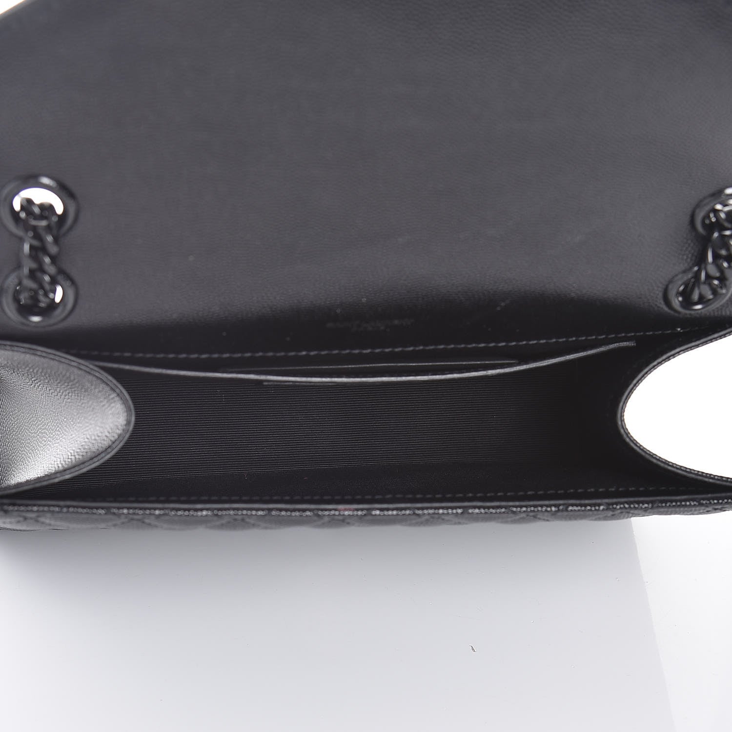 Saint Laurent Grain De Poudre Textured Mixed Matelasse Triquilt Medium Monogram Satchel Black 5 of 8