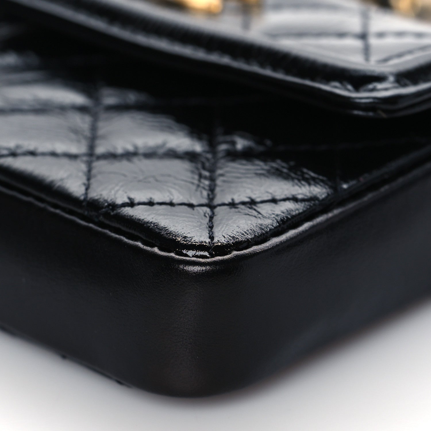 Chanel Shiny Aged Calfskin Quilted Waist Belt Bag Black 10 of 11