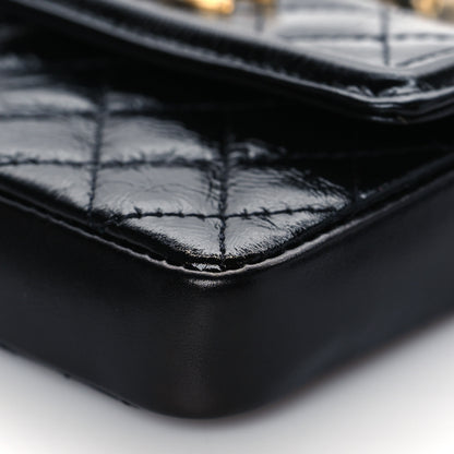 Chanel Shiny Aged Calfskin Quilted Waist Belt Bag Black 10 of 11