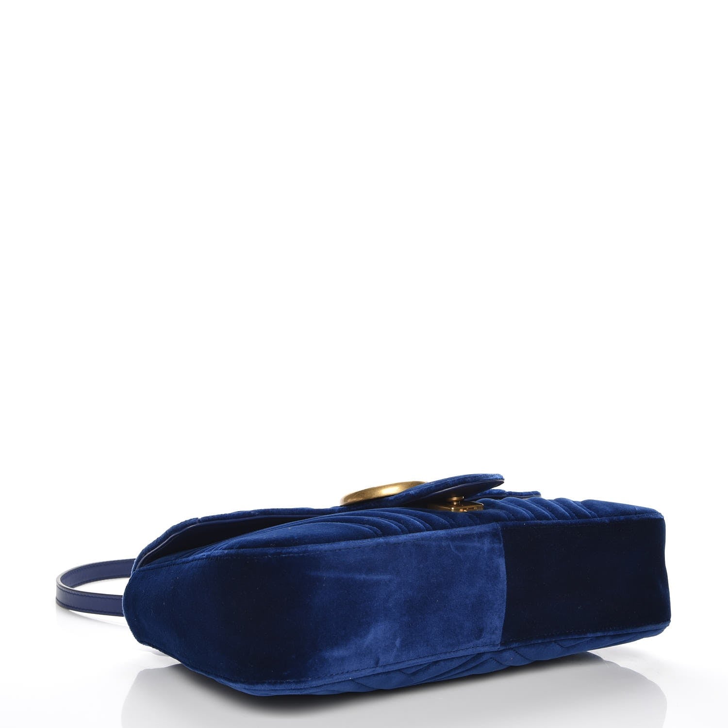 Gucci Velvet Matelasse Medium GG Marmont Shoulder Bag Cobalt Blue 4 of 7