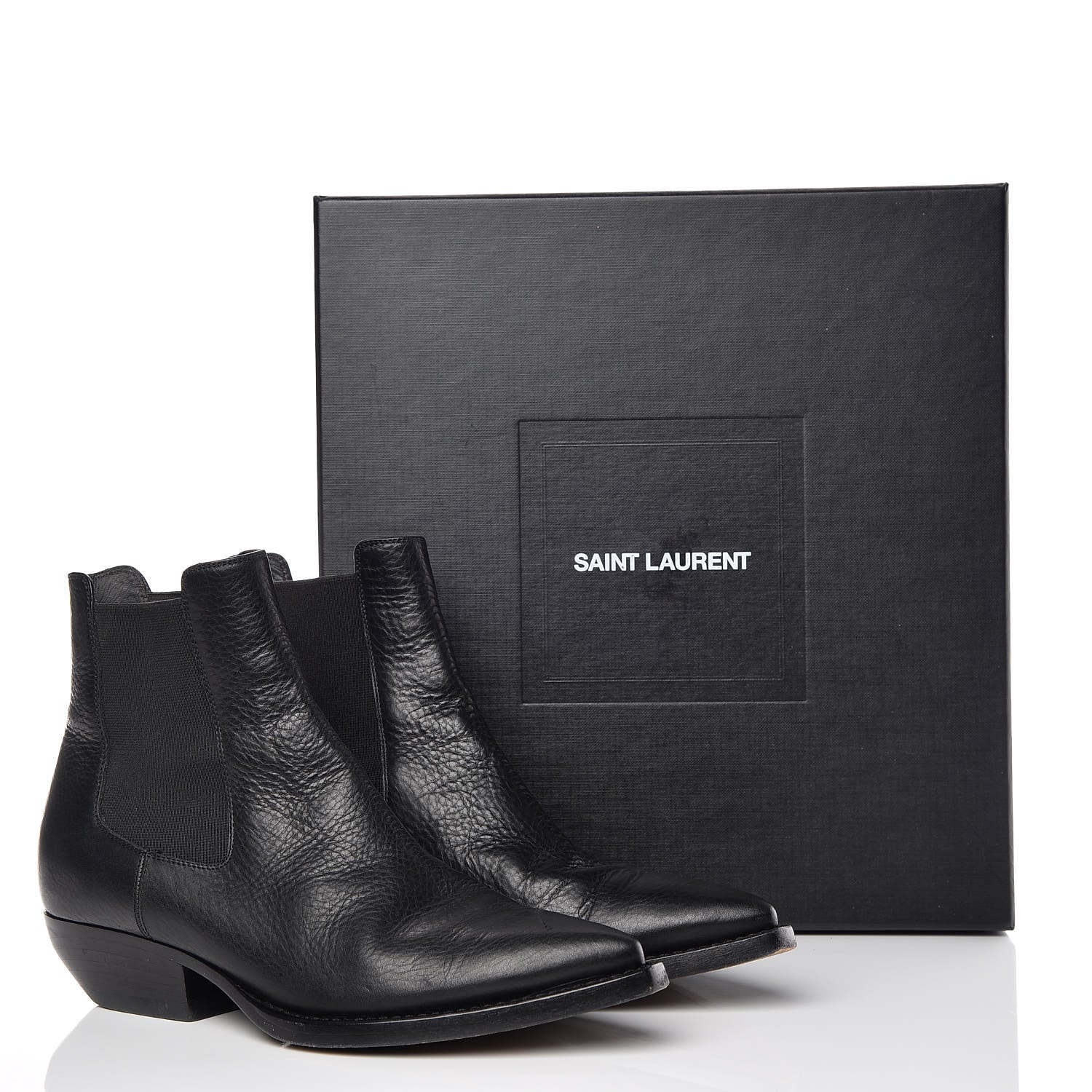 Saint Laurent Calfskin Theo Chelsea Ankle Boots 36.5 Black 15 of 15