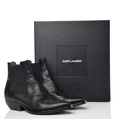 Saint Laurent Calfskin Theo Chelsea Ankle Boots 36.5 Black 15 of 15