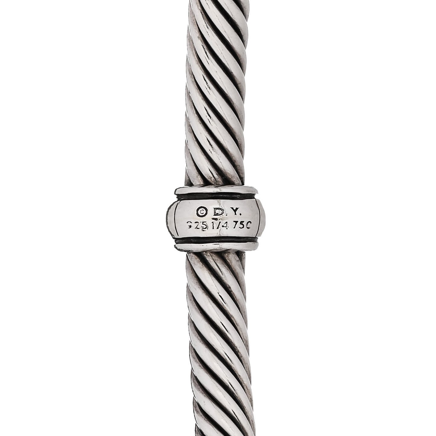 Sterling Silver 18K Yellow Gold 4mm Station Cable Bracelet