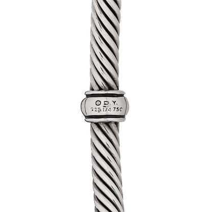 David Yurman Sterling Silver 18K Yellow Gold 4mm Station Cable Bracelet 3 of 3