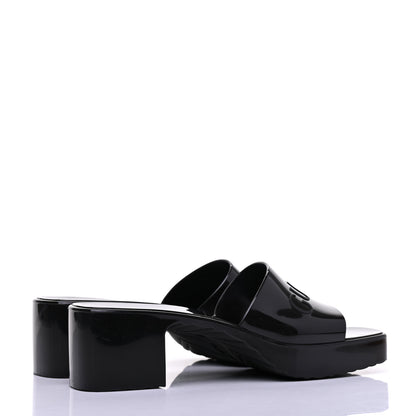 Gucci Rubber Gucci Logo Womens Platform 20/60mm Slide Sandals 37 Black 4 of 14