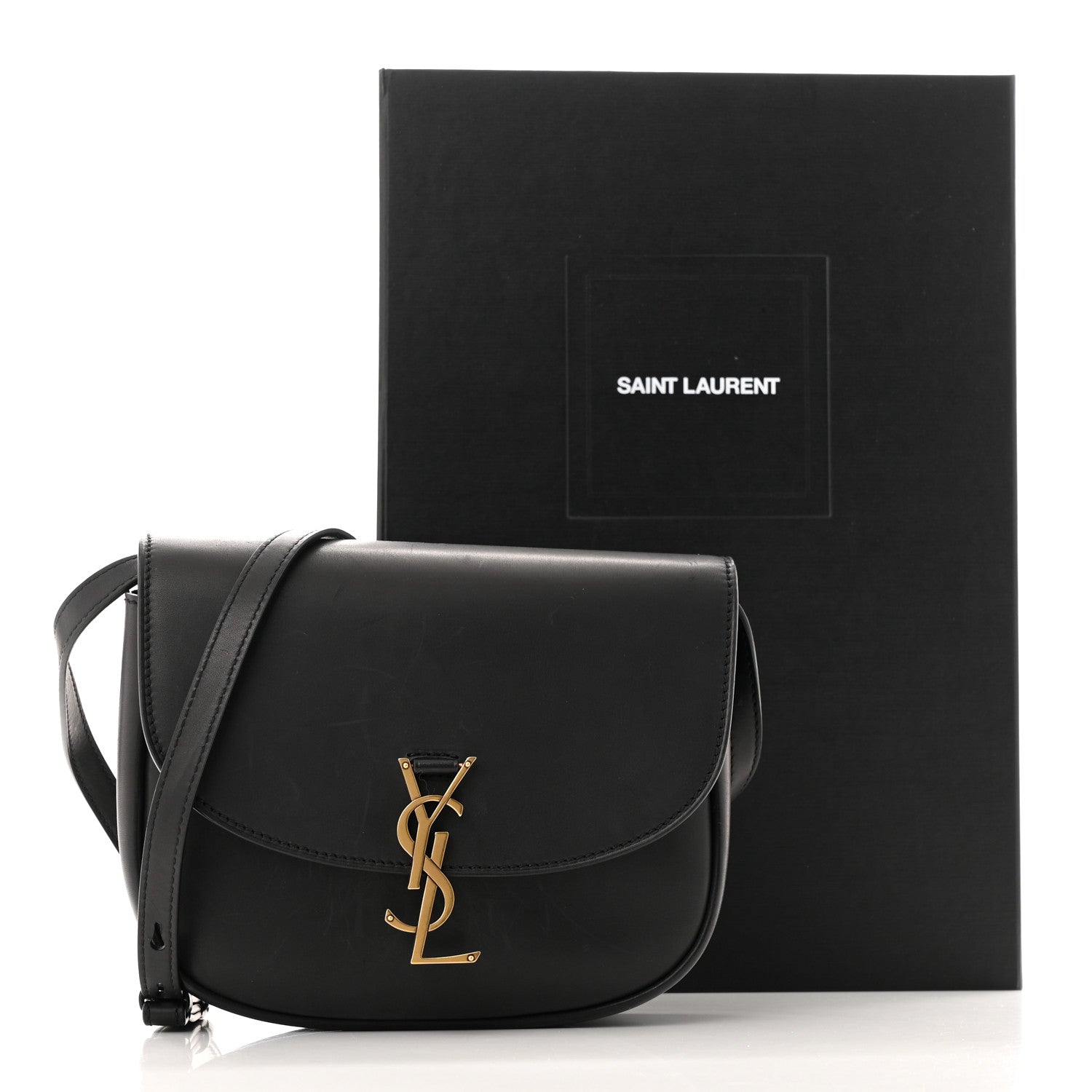 Saint Laurent Smooth Calfskin Monogram Medium Kaia Satchel Black 17 of 17