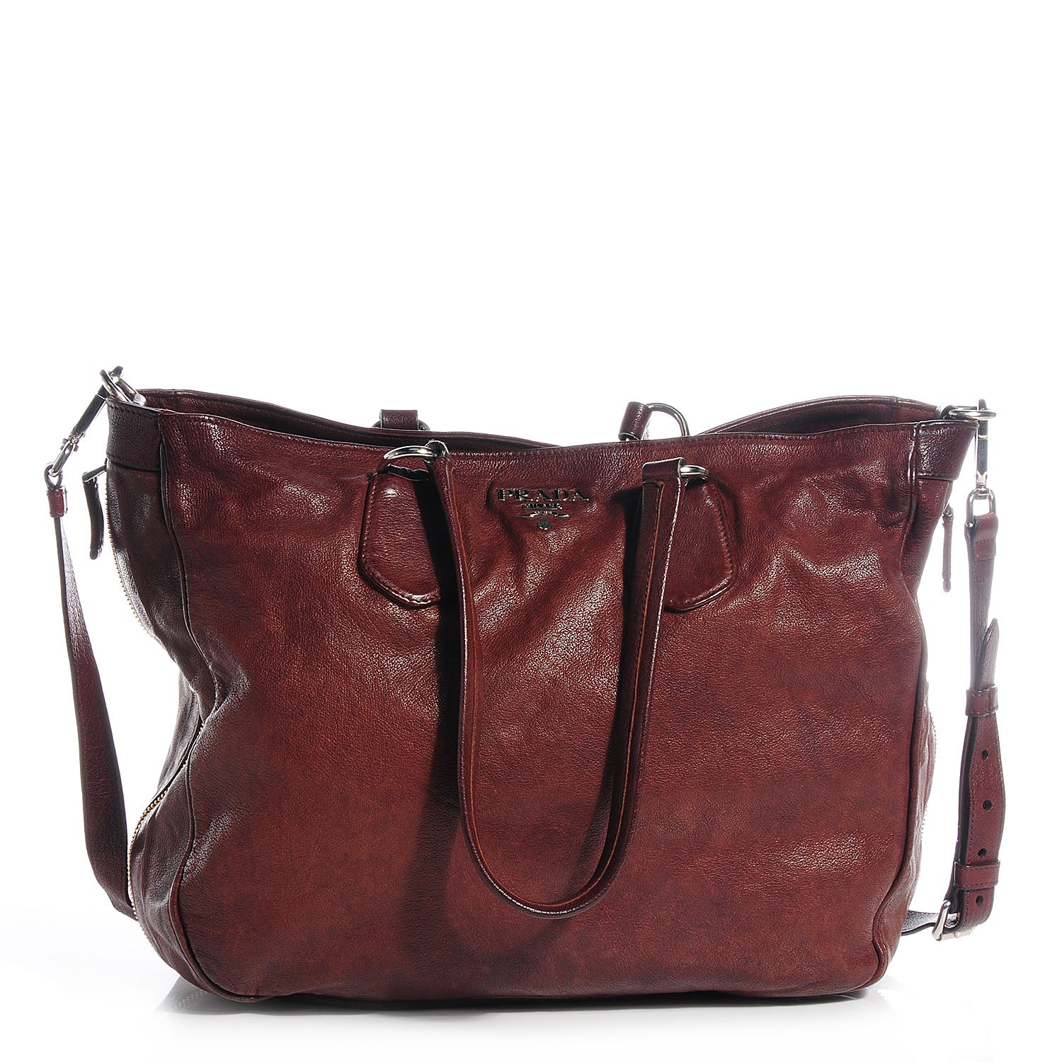Prada Washed Buffalo Tote Cocco 1 of 10