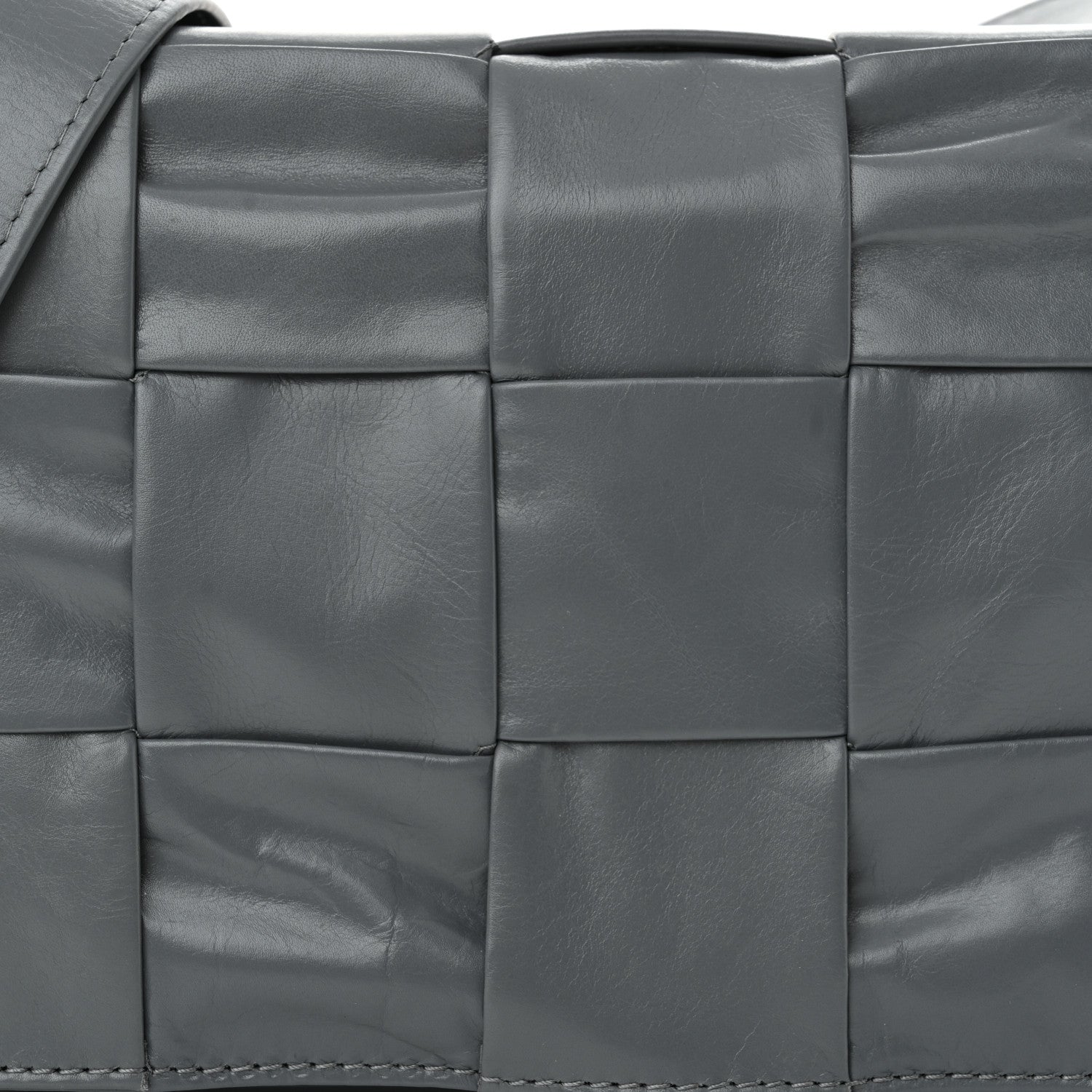 Bottega Veneta Paper Calfskin Maxi Intreccio Small Cassette Crossbody Bag Thunder 8 of 11