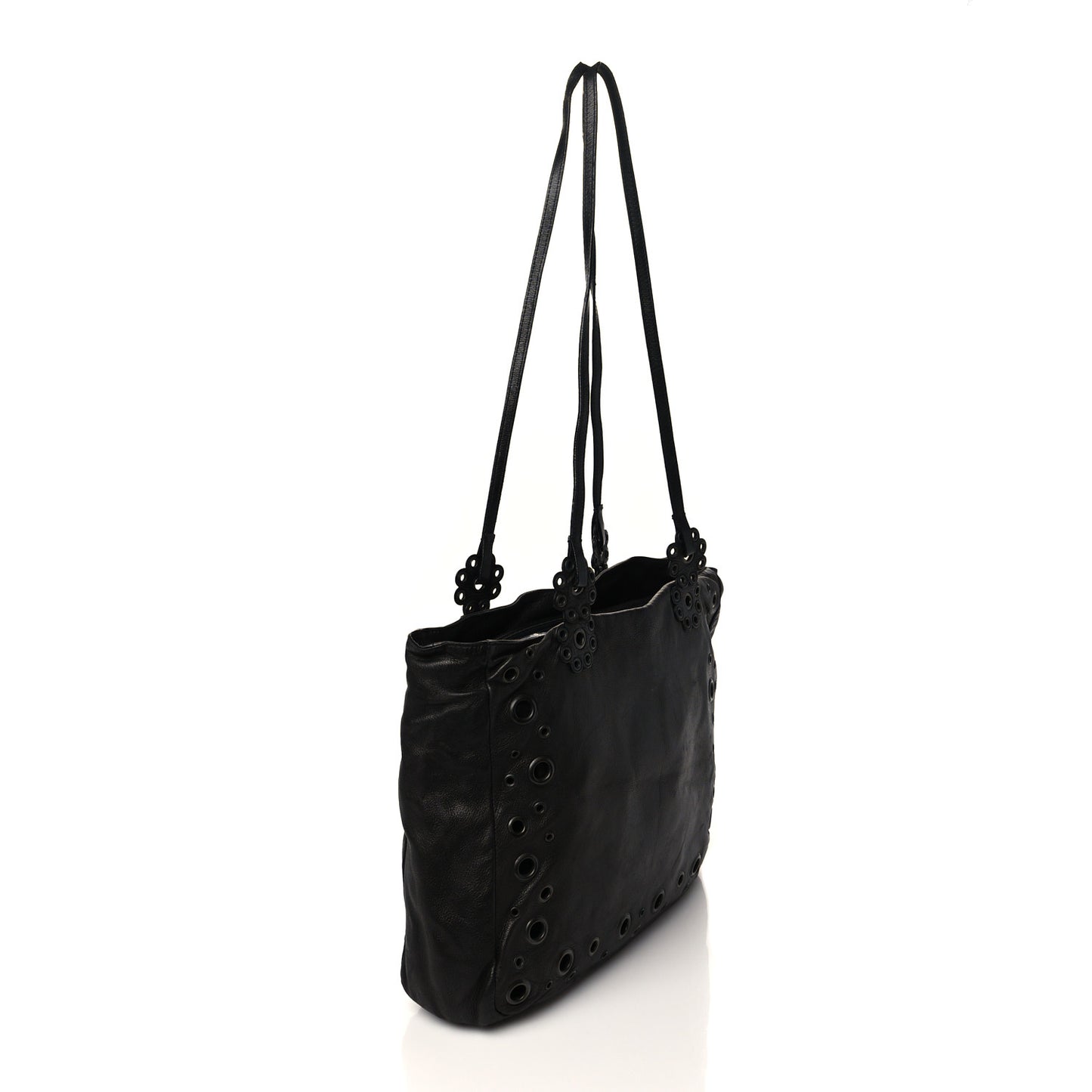 Soft Calfskin Studded Tote Black