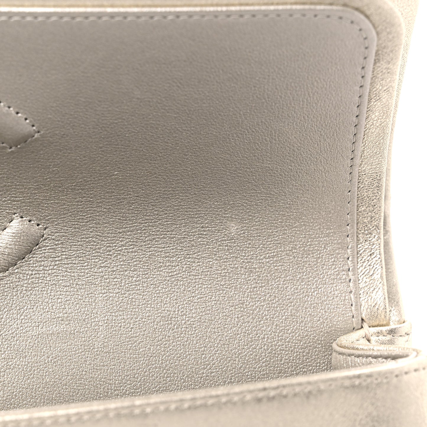 Metallic Lambskin Quilted Medium Double Flap Gold