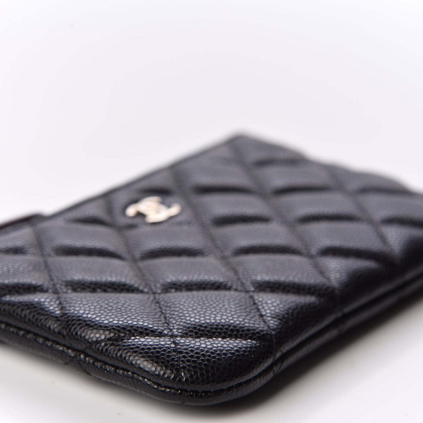 Caviar Quilted Small Cosmetic Case Black