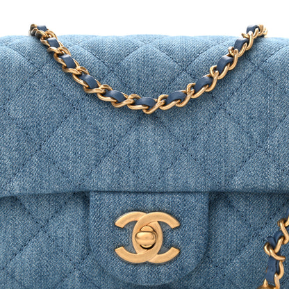 Chanel Denim Quilted Mini Pearl Crush Rectangular Flap Blue 8 of 11