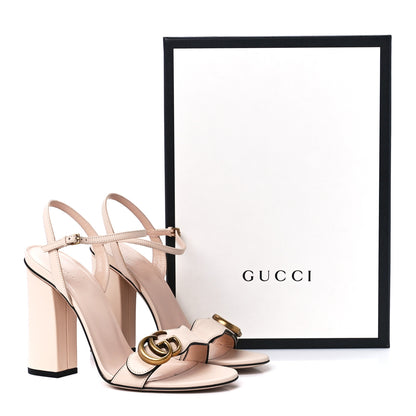 Gucci Lifford Calfskin GG Marmont Ankle Wrap 105mm Sandals 38 Skin Rose 8 of 8
