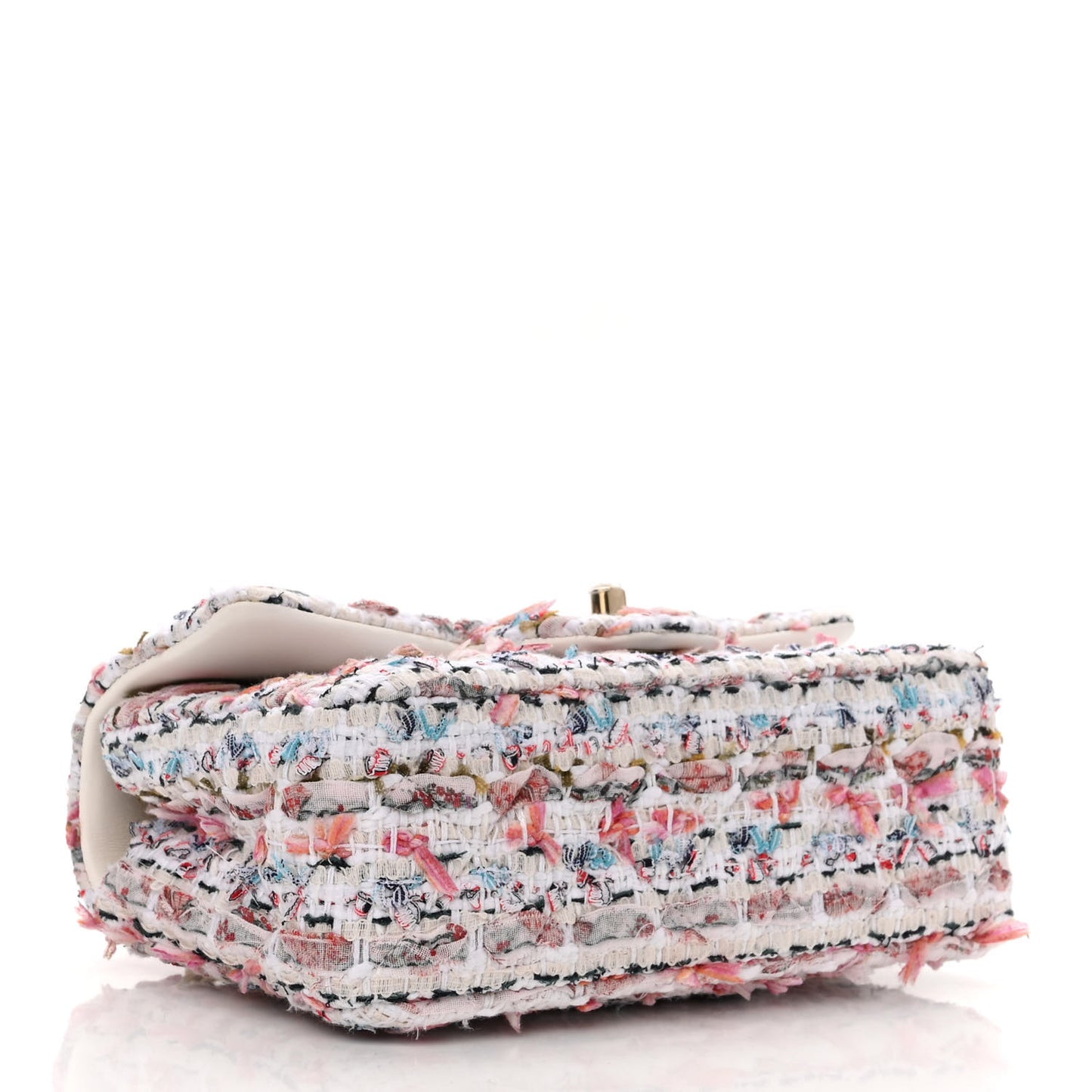 Tweed Quilted Mini Rectangular Flap Ecru Pink Blue Green