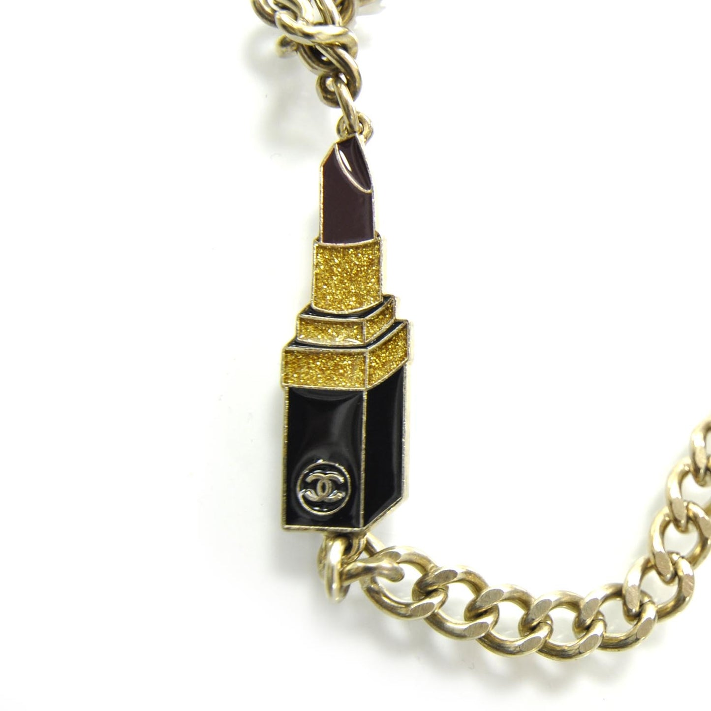 Lipstick CC Kisses Chain Belt Gold