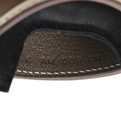 Hermes Milo Lambskin Grigri Rodeo Robeo Coeur Bag Charm PM Black Craie Etoupe 4 of 5