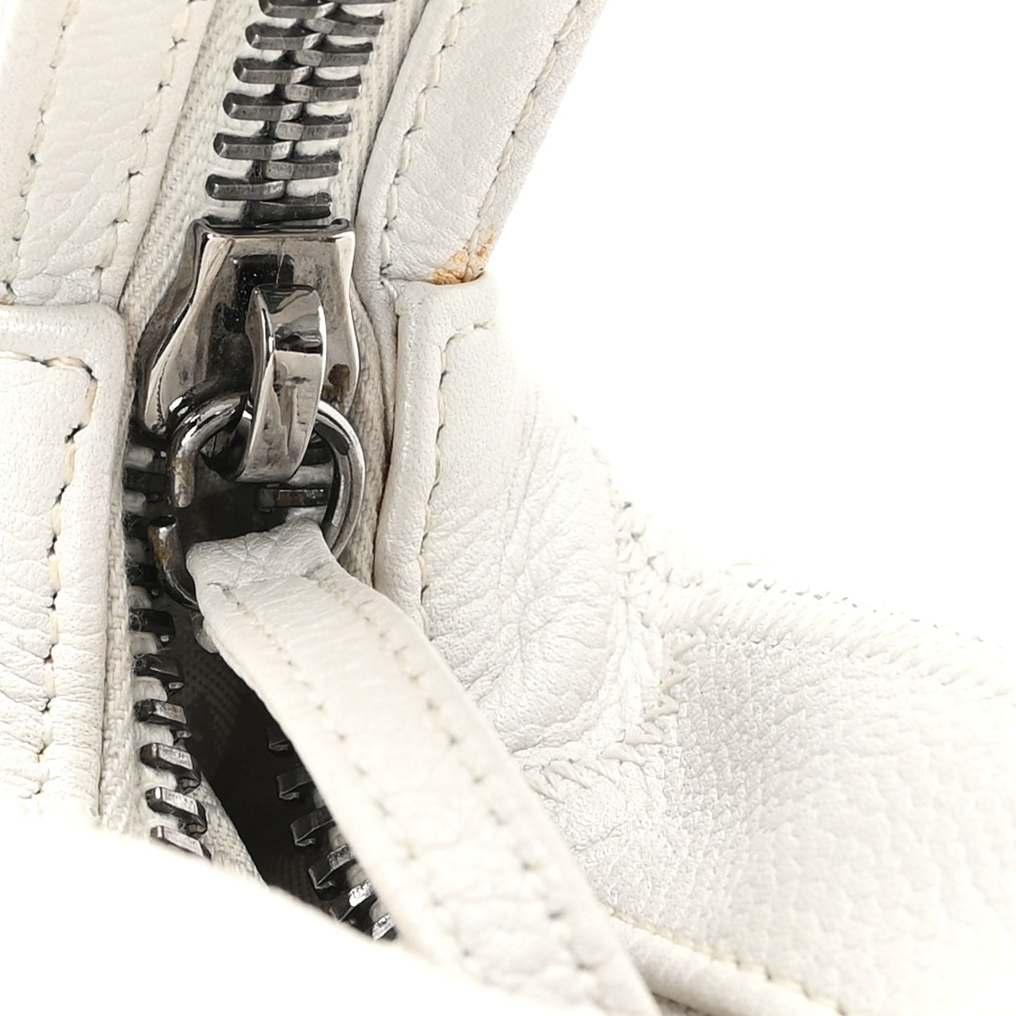 Caviar Square Stitched Bag White
