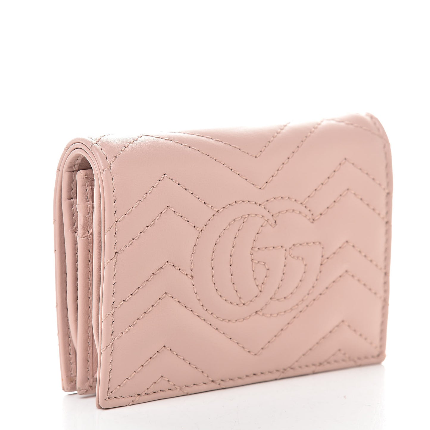 Calfskin Matelasse GG Marmont Card Case Wallet Perfect Pink