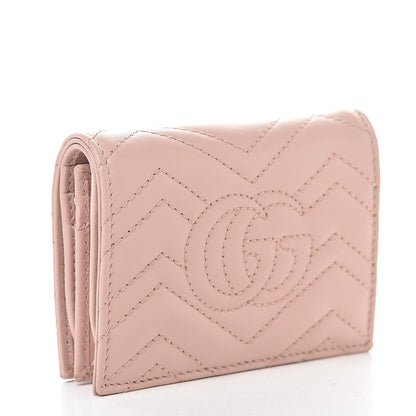 Gucci Calfskin Matelasse GG Marmont Card Case Wallet Perfect Pink 3 of 7