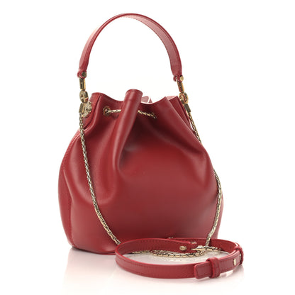 Bulgari Calfskin Serpenti Forever Bucket Bag Red 3 of 8
