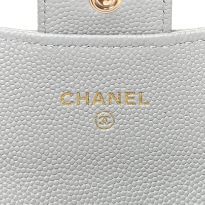 Chanel Caviar Quilted Flap Card Holder Wallet Grey 6 of 9