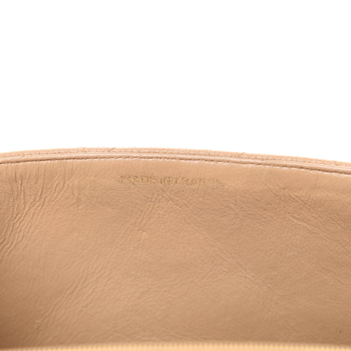 Caviar Quilted Medium Single Flap Beige