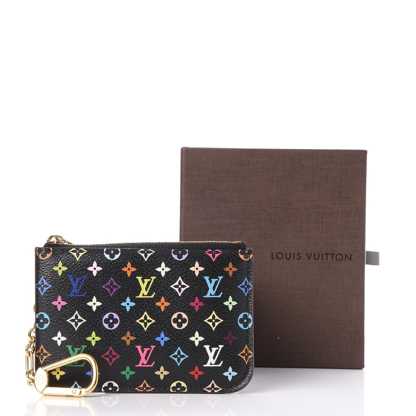 Monogram Multicolor Key Pouch Black Violet