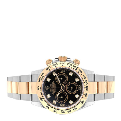 Rolex Stainless Steel 18K Yellow Gold Diamond 40mm Oyster Perpetual Cosmograph Daytona Watch Black 116503 2 of 5