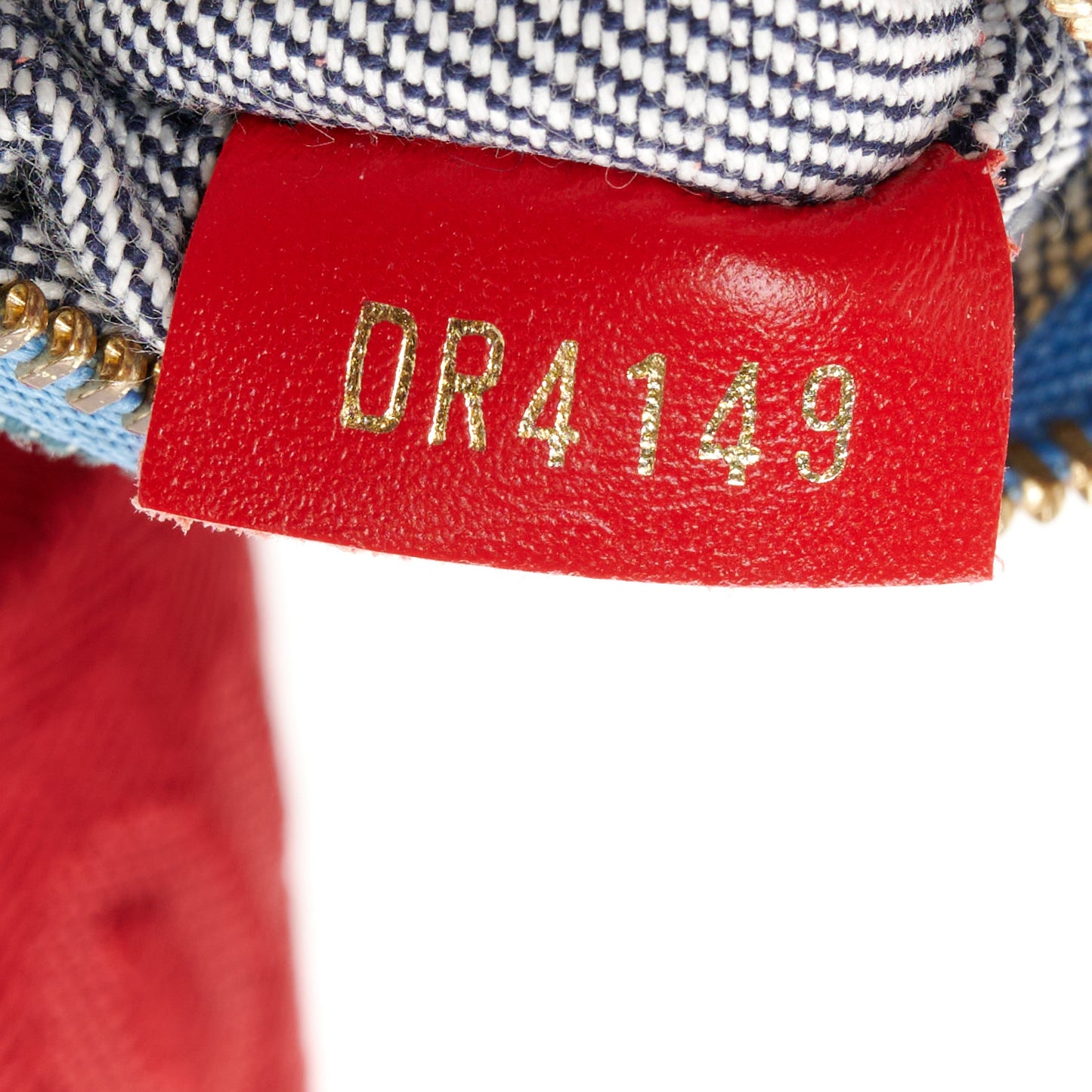 Denim Damier Monogram Patchwork Multi Pochette Accessories Blue Rouge