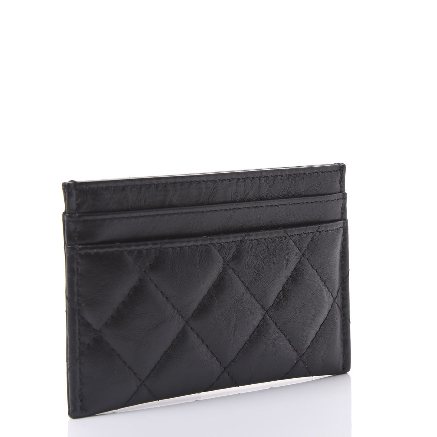 Aged Calfskin Quilted Reissue Card Holder So Black