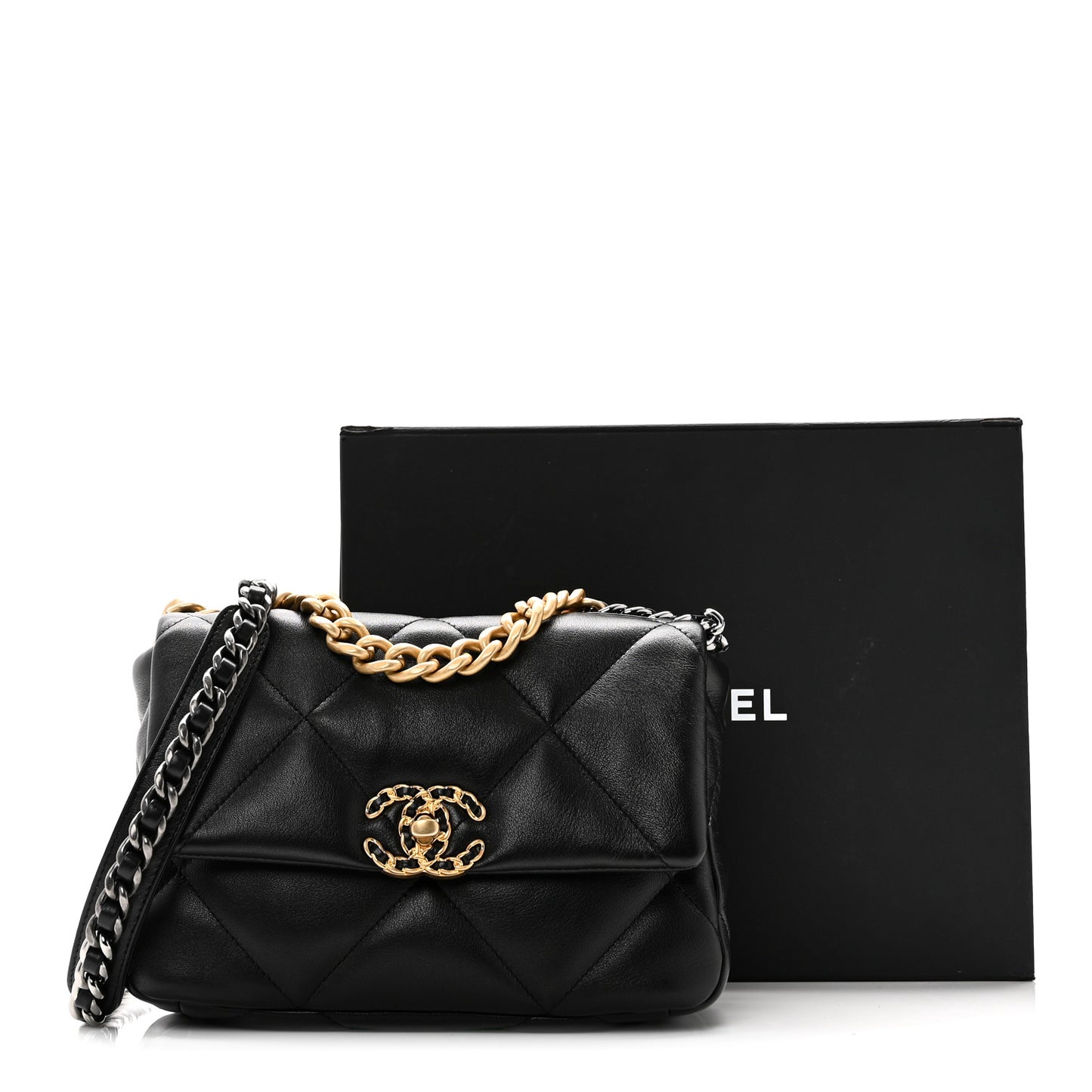 Lambskin Quilted Medium Chanel 19 Flap Black