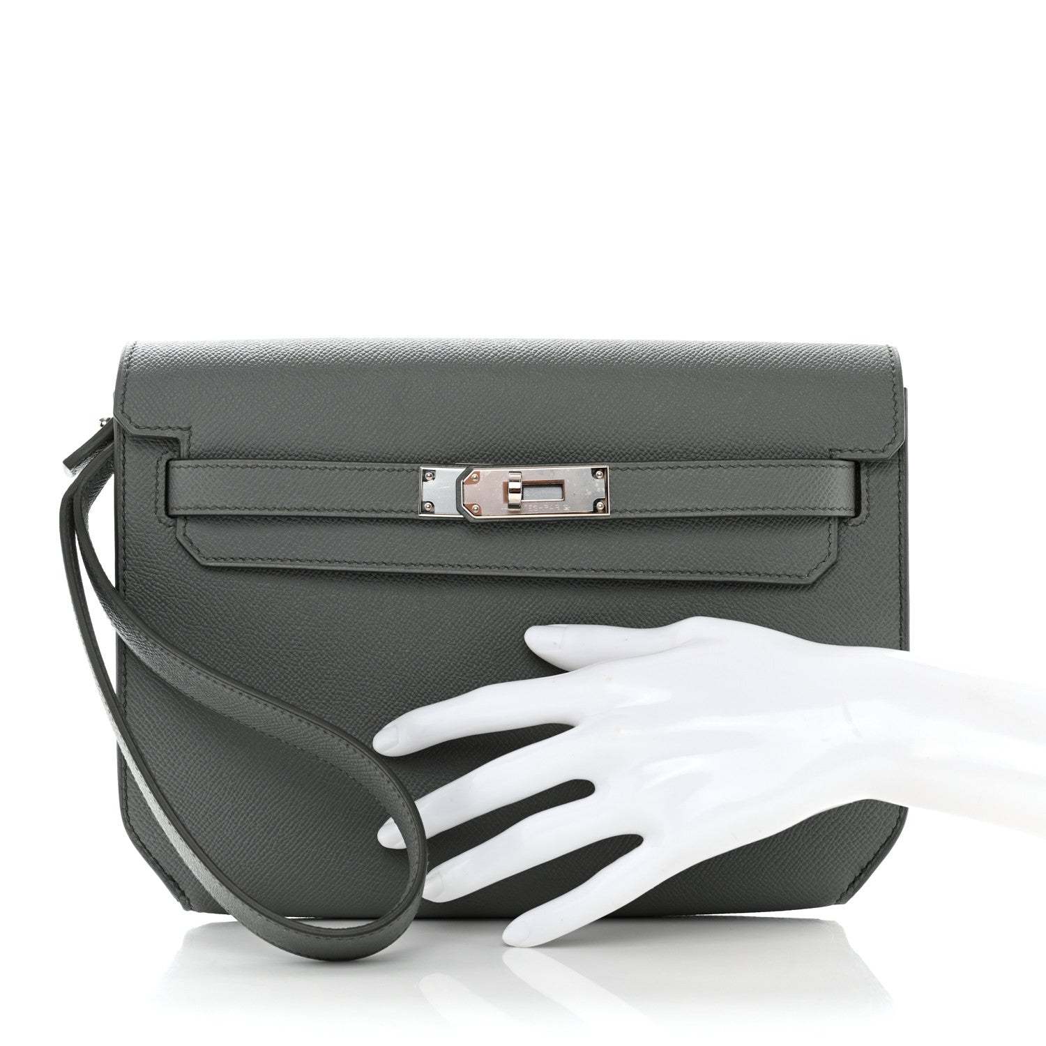 Hermes Epsom Kelly Depeches 25 Pouch Vert Amande 1192998
