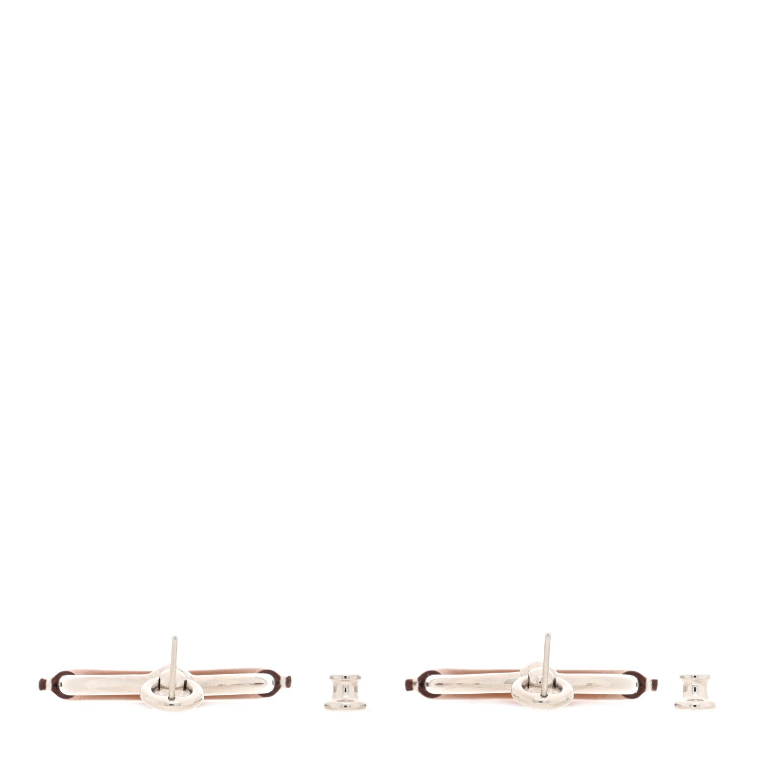 Hermes Barenia Loop Earrings Fauve 3 of 5
