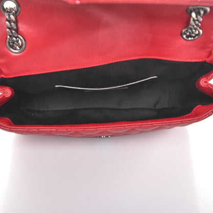 Saint Laurent Grained Calfskin Medium Triquilt College Monogram Satchel Red 5 of 8