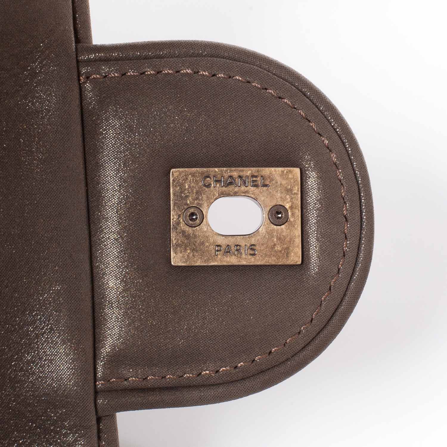 Chanel Iridescent Calfskin Small Shiva Flap Khaki 7 of 9