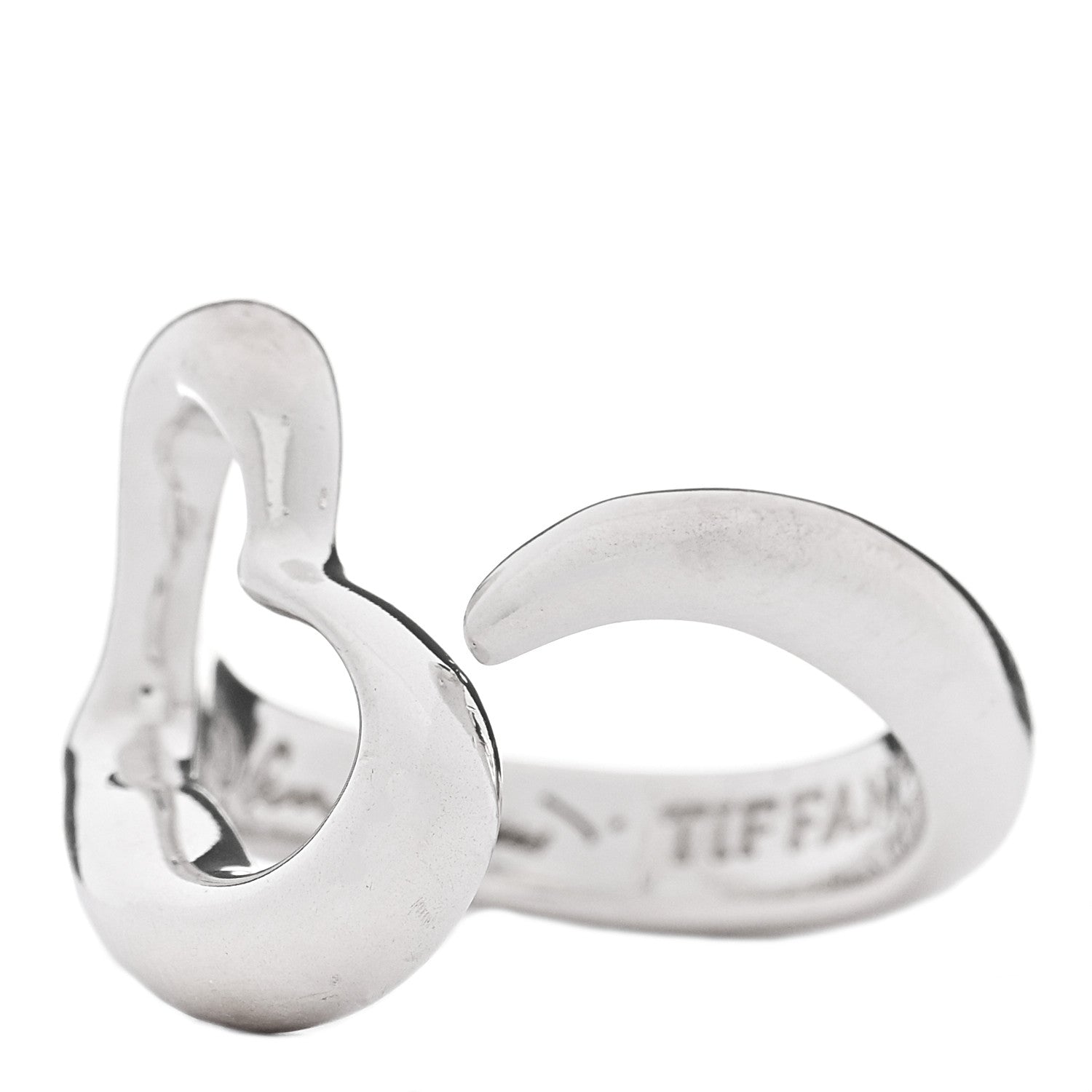 Tiffany Sterling Silver Elsa Peretti Open Heart Ring 47 4 5 of 6