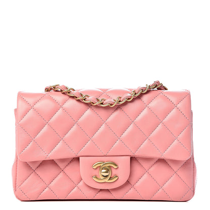 Chanel Lambskin Quilted Mini Rectangular Flap Pink 1 of 11