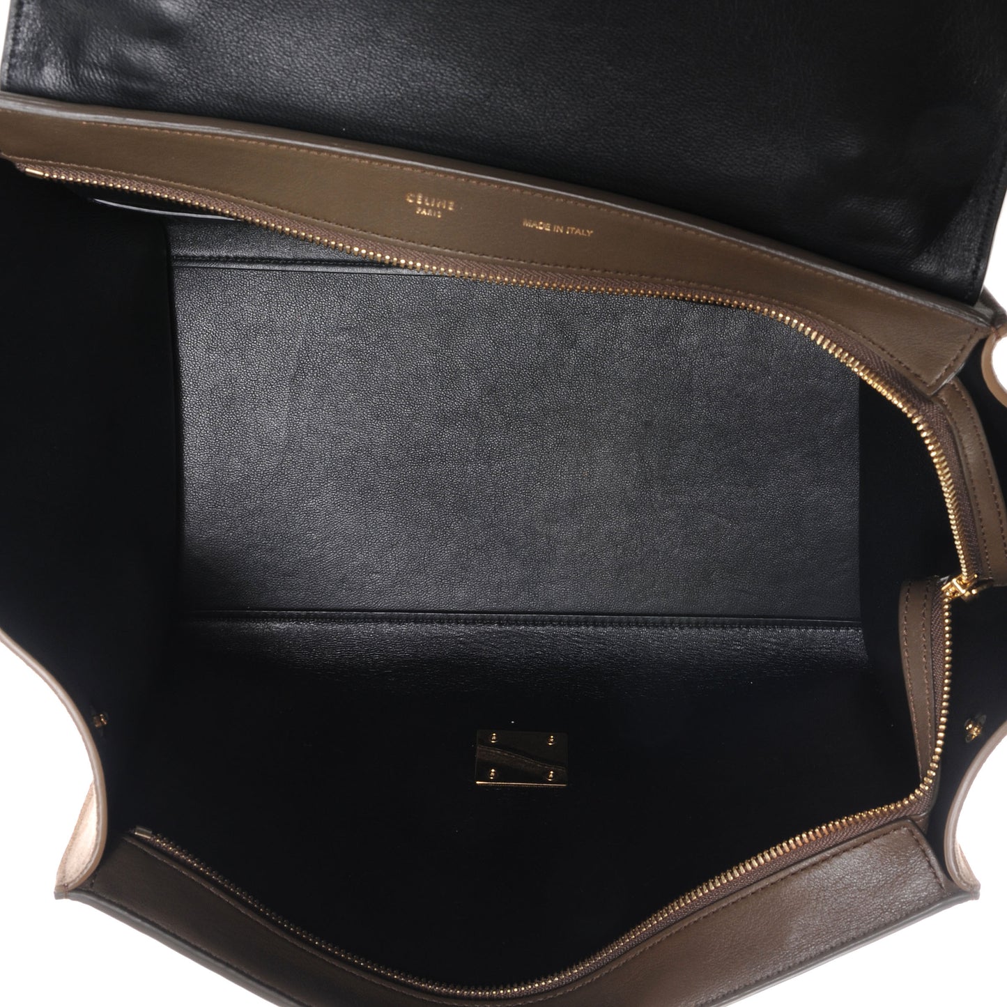 Calfskin and Suede Small Trapeze Beige