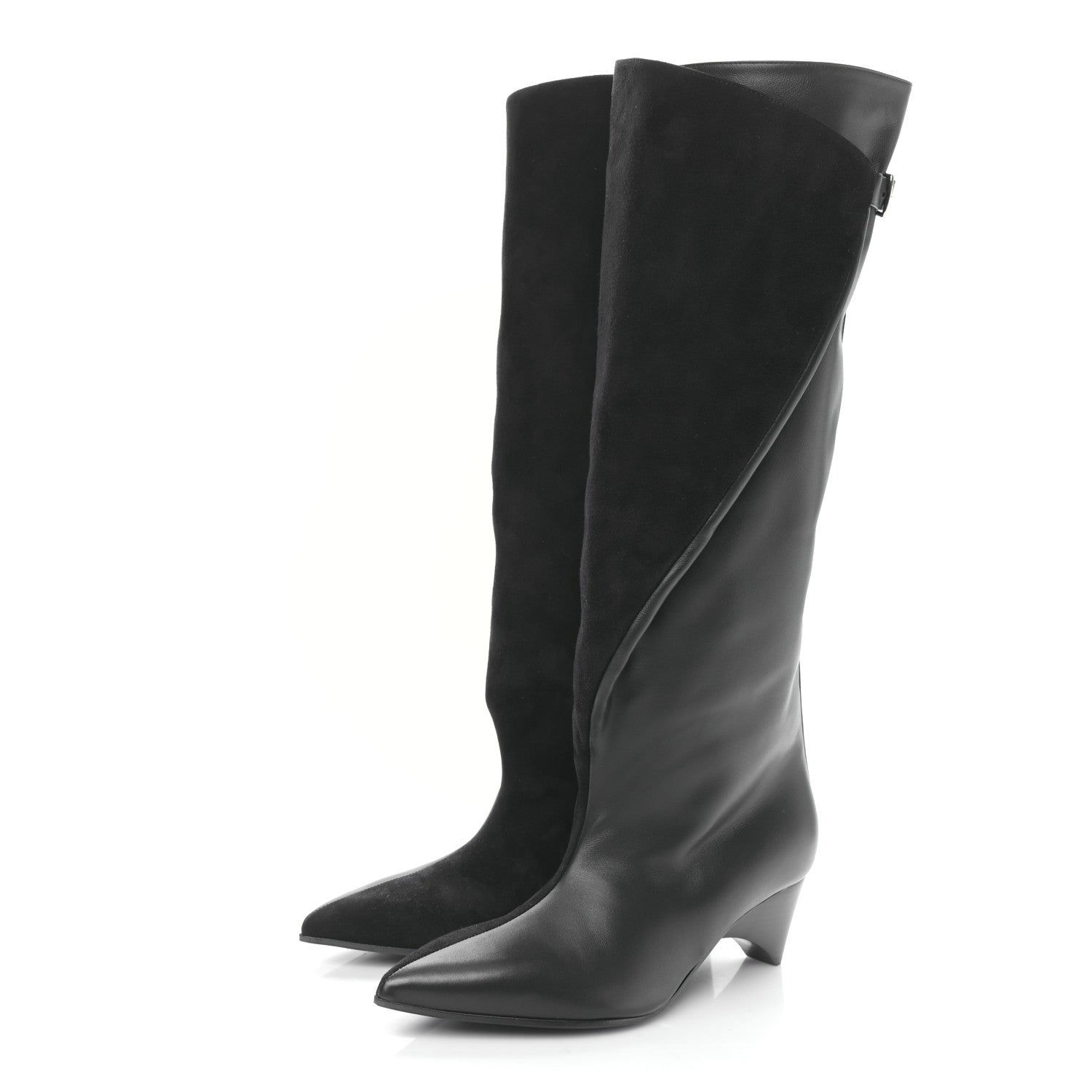 Hermes Suede Goatskin Calfskin Hilona 55 Ankle Boots 37.5 Black 3 of 7