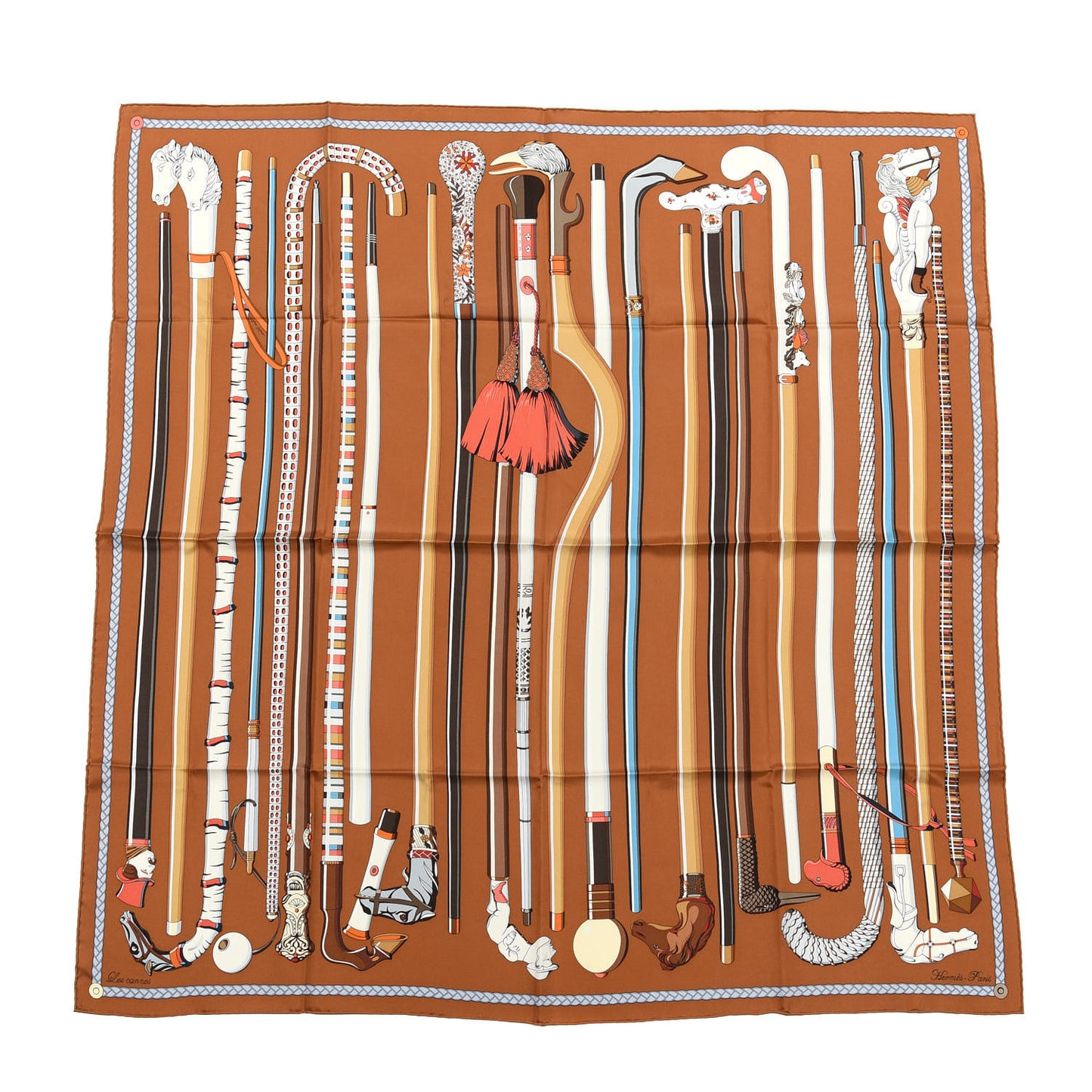 Silk Les Cannes Scarf 90