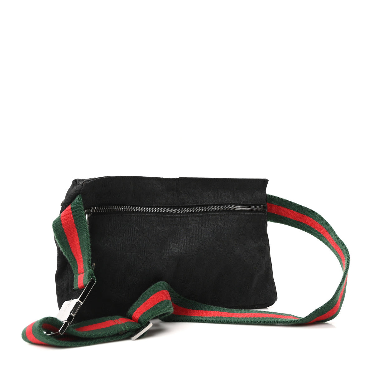 GG Monogram Web Double Pocket Belt Bag Black