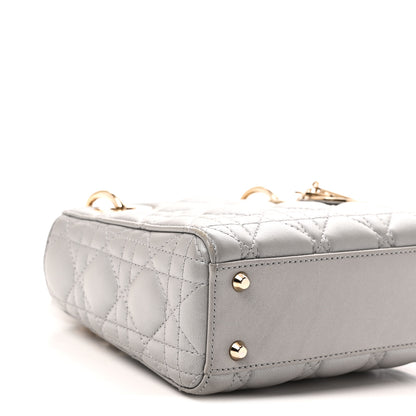 Christian Dior Metallic Lambskin Cannage Mini Lady Dior Grey 9 of 11