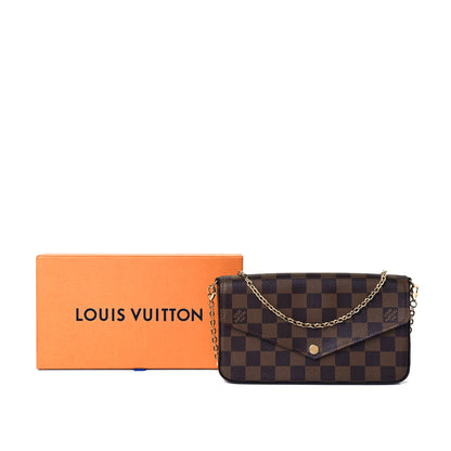 Louis Vuitton Damier Ebene Pochette Felicie Chain Wallet 8 of 8