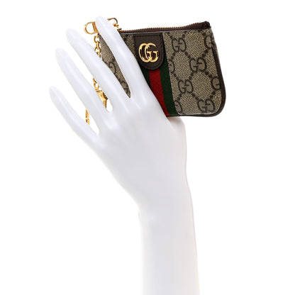 Gucci GG Supreme Monogram Web Ophidia Key Case Beige New Acero 2 of 7