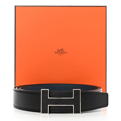 Hermes Box Togo Matte Alligator 32mm Quizz H Belt 110 Black Bleu De Prusse 6 of 6